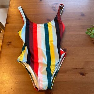 Only worn once ! Solid and striped one piece